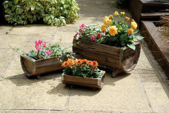 pots de fleurs en bois