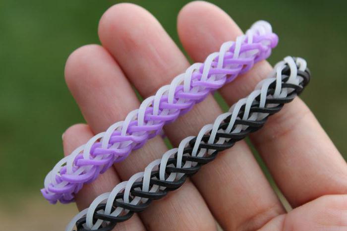 Types de bracelets de bandes élastiques: modèles, technique de tissage