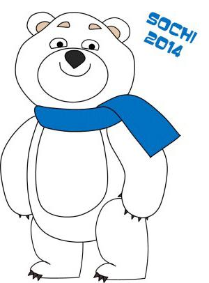 Nous représentons les mascottes des Jeux à Sotchi. Comment dessiner un ours olympique?