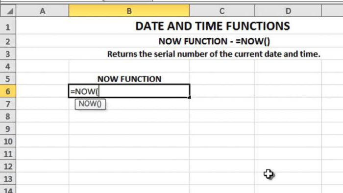 La date est actuelle. Comment obtenir la date et l'heure actuelles dans Excel