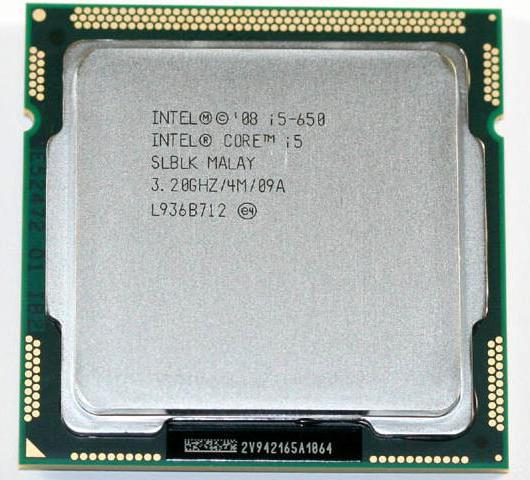 Présentation du processeur Intel Core i5-650: fonctionnalités, fonctionnalités et commentaires