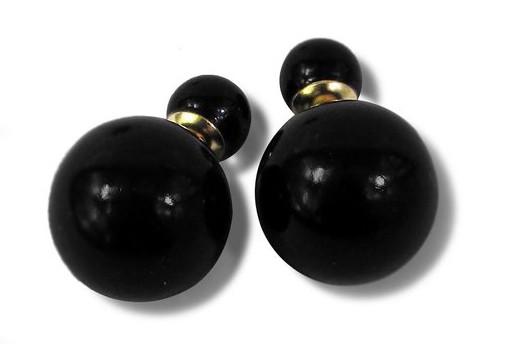 boucles d'oreilles avec deux boules sur les deux côtés photo