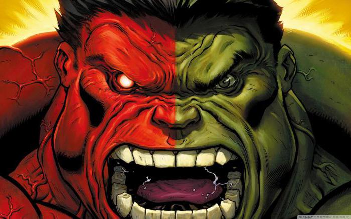 Hulk rouge de bande dessinée contre le vert