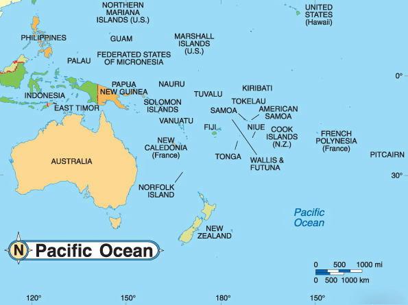 Océans et continents, leurs noms, localisation sur la carte