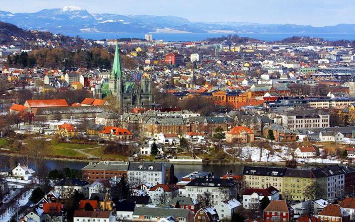 La ville de Trondheim en Norvège