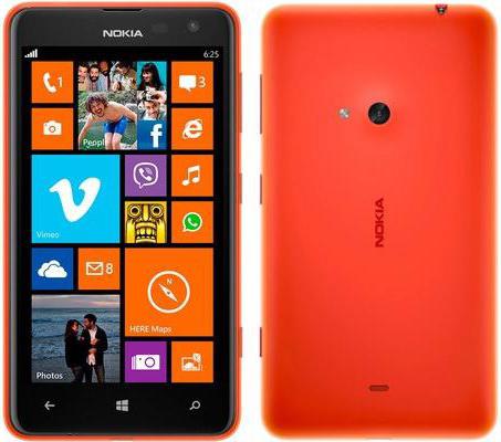 Nokia Lumia 625 smartphone: spécifications, options et caractéristiques de l'appareil